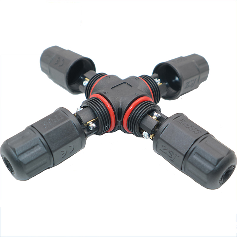 M20 Cross Waterproof IP68 Connector 4 Channels 2/3/4 Core Self-locking and Screwing Outdoor Waterproof Connector Apply For LED Strip Lights M20 Cross Waterproof IP68 Connector 4 Channels 2/3/4 Core Self-locking and Screwing Outdoor Waterproof Connector Apply For LED Strip Lights